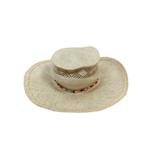 Gladys Tamez Millinery Bella Straw Cowboy Hat Beaded Band Natural Size Small main image 5